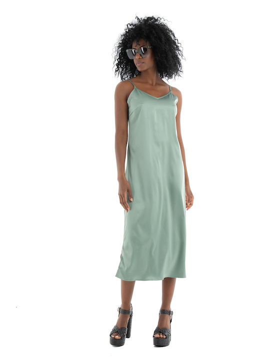 Only Sommer Midi Abendkleid Satin Olive