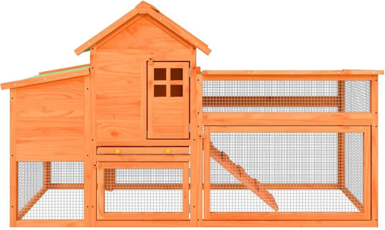 vidaXL Wooden Poultry Coop 2-Level L1.86 x W1.13 x H0.58m