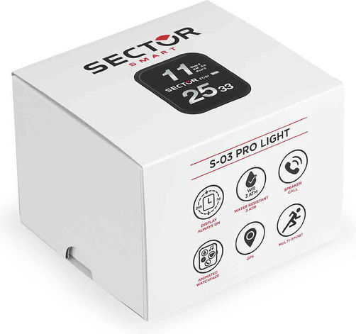 Sector S03 Pro Light Smartwatch με Παλμογράφο (Black/Green)