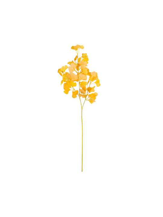 GloboStar Artificial Decorative Branch Artificial Garden GINKGO BRANCH Yellow 80cm