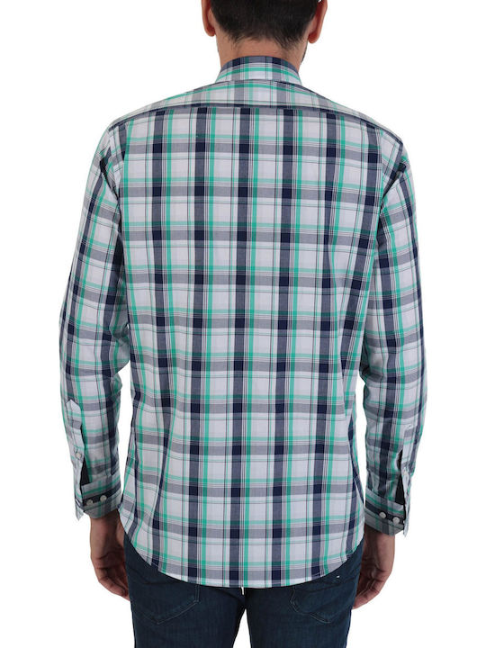 Dors Men's Shirt Long Sleeve Cotton Checked Multicolour