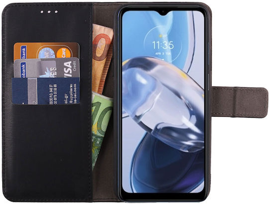 Volte-Tel Allure Magnet Buchen Sie Synthetisches Leder Schwarz (Moto E22)
