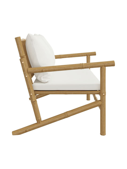Canapea cu două locuri Exterior Bambus cu Perne 115x75x74cm
