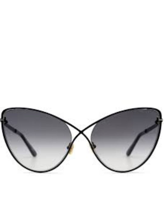 Tom Ford Leila Women's Sunglasses with Black Metal Frame and Gray Gradient Lens TF786 02B