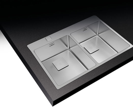 Teka ForLinea RS15 2B 740 Auto 115030011 Drop-In Spüle Inox Satiniert B74xT50cm Silber