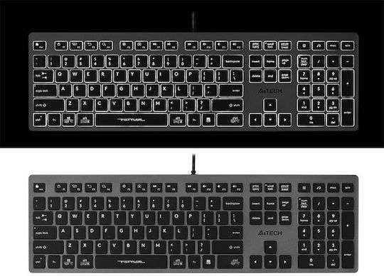 A4Tech Fstyler FX60H Πληκτρολόγιο Αγγλικό US Γκρι