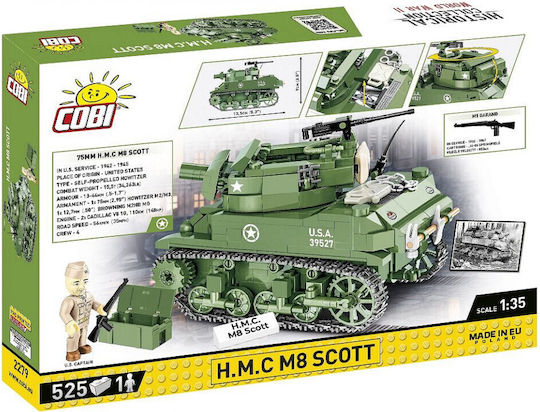 Cobi Τουβλάκια Historical Collection - H.M.C M8 Scott για 8+ Ετών 525τμχ