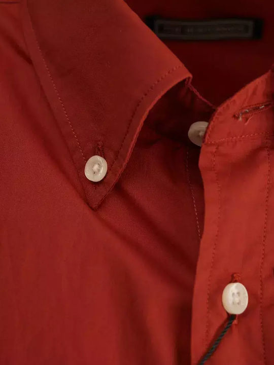 Long-sleeved Cotton Shirt Red