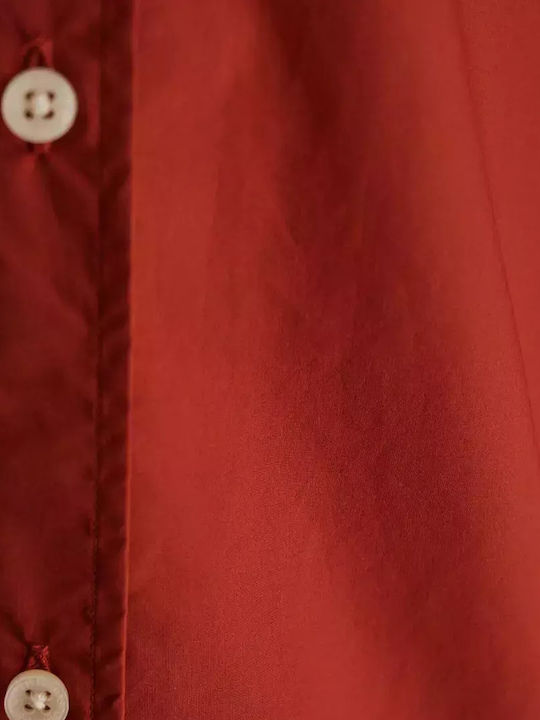 Long-sleeved Cotton Shirt Red