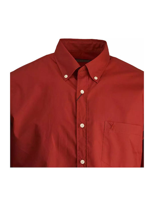Long-sleeved Cotton Shirt Red
