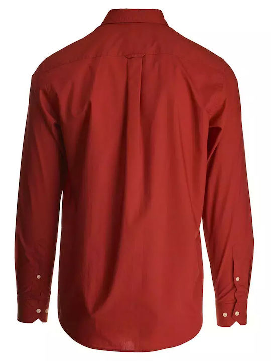 The Bostonians Men's Shirt Long Sleeve Cotton Red