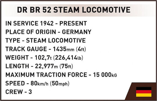 Cobi Building Blocks Trains DR BR 52 Steam Locomotive for 10 Plus Years 2505 Pieces