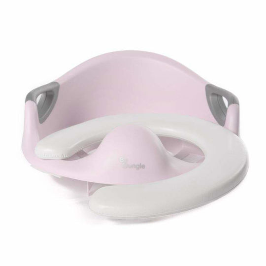 Bo Jungle Toddler Toilet Seat with Handles and Pink Cushion