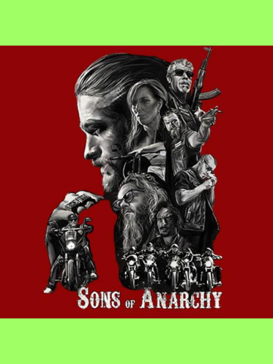 Takeposition Φούτερ Ζακέτα με Κουκούλα Sons of Anarchy σε Μπορντό χρώμα