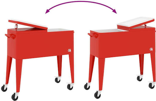 Vidaxl Tragbarer Kühlschrank Mit Rädern Rotes 92 X 43 X 89 Cm