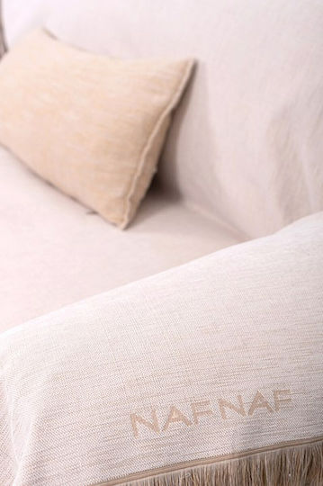 Naf Naf 358-90 Four-Seater Sofa Throw Chenille 180x350cm Ecru