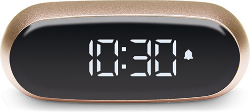 Lexon Tischuhr Digital LCD Kunststoff mit Wecker Gold LR154D