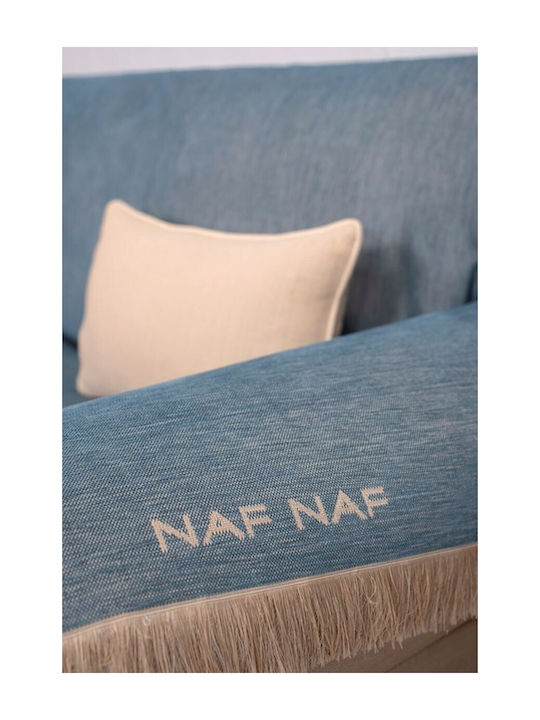 Naf Naf 358-154 Four-Seater Sofa Throw Chenille 180x350cm Denim