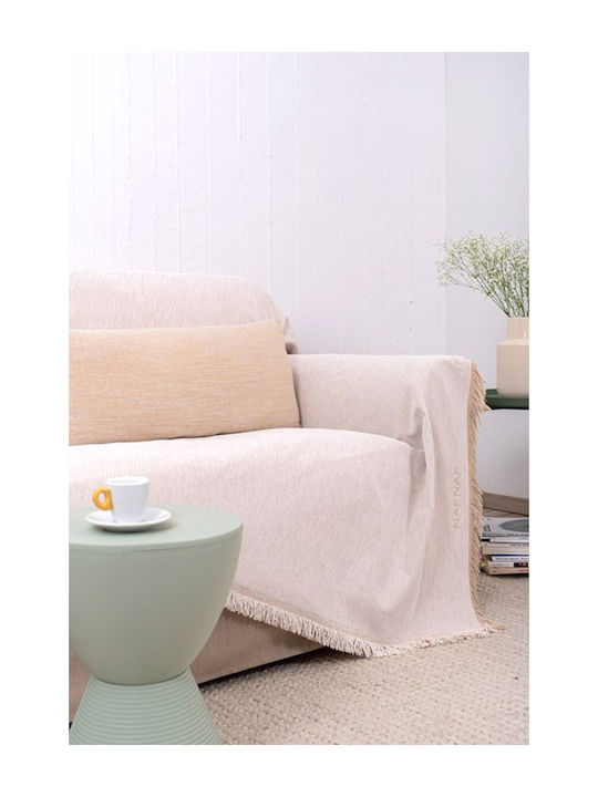 Naf Naf 358-90 Ριχτάρι Πολυθρόνας Chenille 180x180εκ. Ecru