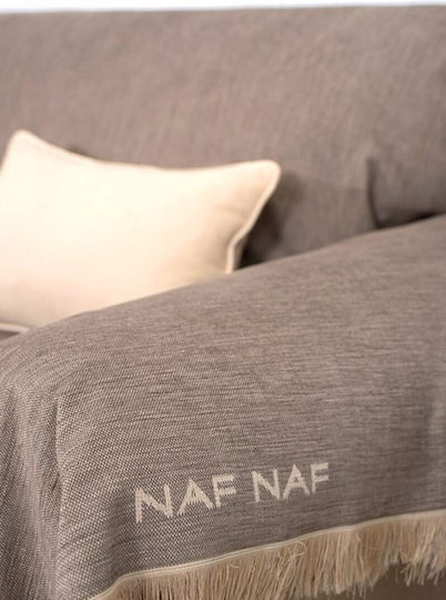 Naf Naf 358-170 Four-Seater Sofa Throw Chenille 180x350cm Brown