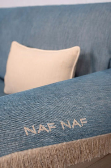 Naf Naf 358-154 Three-Seater Sofa Throw Chenille 180x300cm Denim