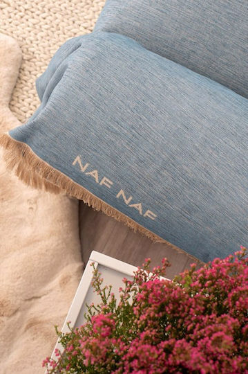 Naf Naf 358-154 Three-Seater Sofa Throw Chenille 180x300cm Denim