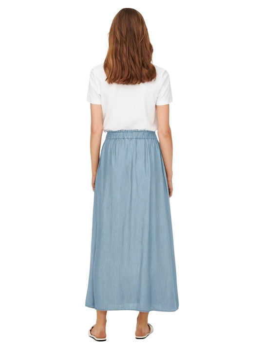 Only Denim Hohe Taille Maxi Rock in Blau Farbe