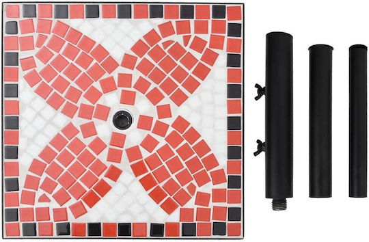 vidaXL Umbrella Stand made of Metal Terracotta / White 40x40x28cm