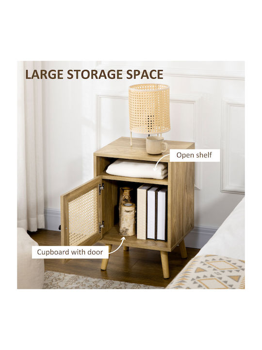 Wooden Beige Bedside Tables 2 Pieces 39x35x60cm