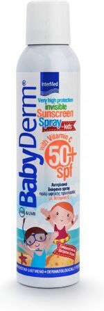 InterMed Babyderm Waterproof Kids Sunscreen Spray SPF50 200ml & Free Beach Ball