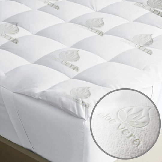 Fylliana Mattress Topper Semi-Double Hollowfiber Infused with Aloe & Elastic Straps 120x200x4cm