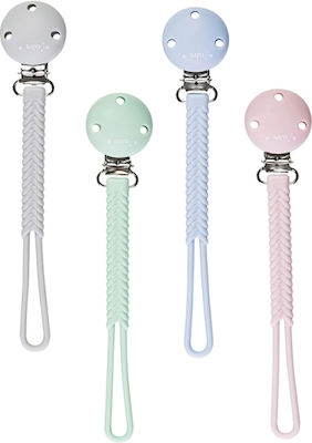 Saro Clip Pacifier Braided made of Silicone Pink