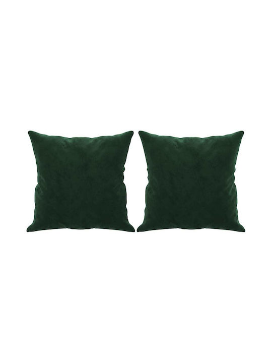 vidaXL Sofa-Kissen Samt Dark Green 2τμχ 2Stück 40x40cm