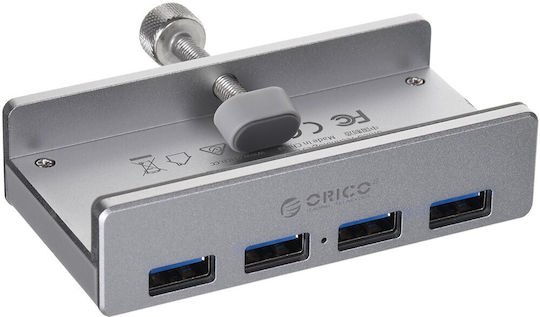 Orico MH4PU-P USB 3.0 Hub 4 Porturi cu conexiune USB-A Argintiu