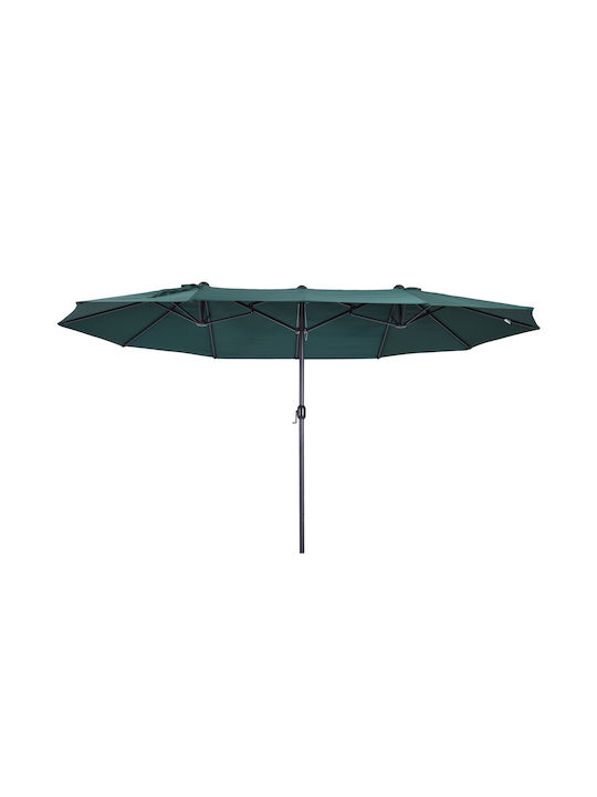 Ομπρέλα Στρογγυλή Μεταλλική Double Canopy Πράσινη Φ4.6xΥ2.4m