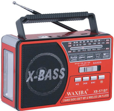 Waxiba XB-751BT Radio portabil Reîncărcabil cu Bluetooth Roșu