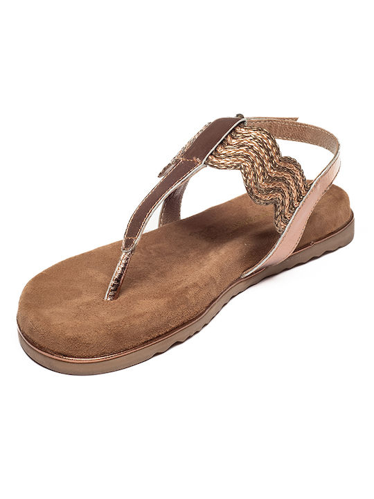 Aphrodite Leather Women's Flat Sandals Bronze