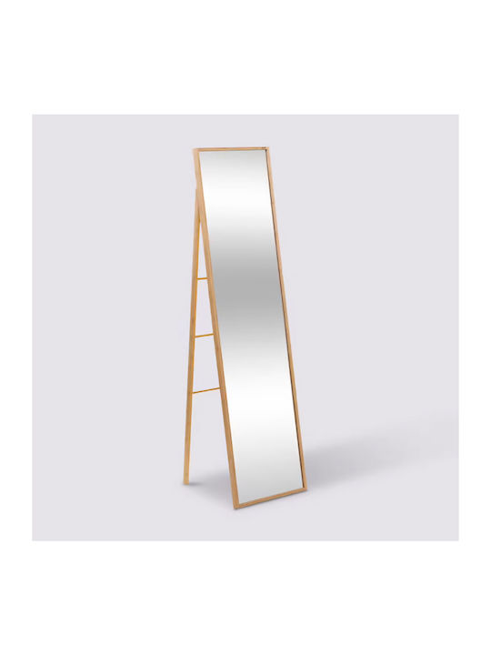 5Five Floor Mirror with Beige Wooden Frame 160x41cm