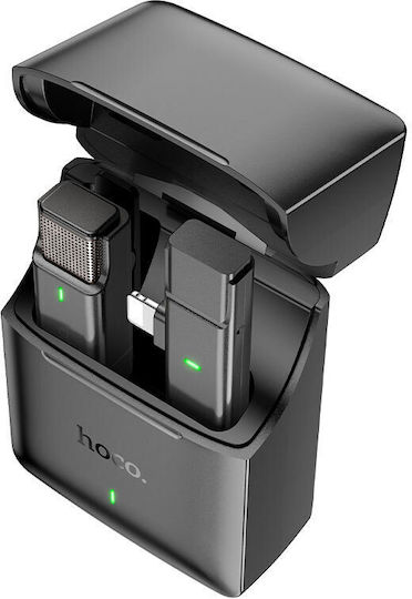 Hoco S31 Stream Cordless Microphone Πέτου, Clip On for Mobile in Gray Color