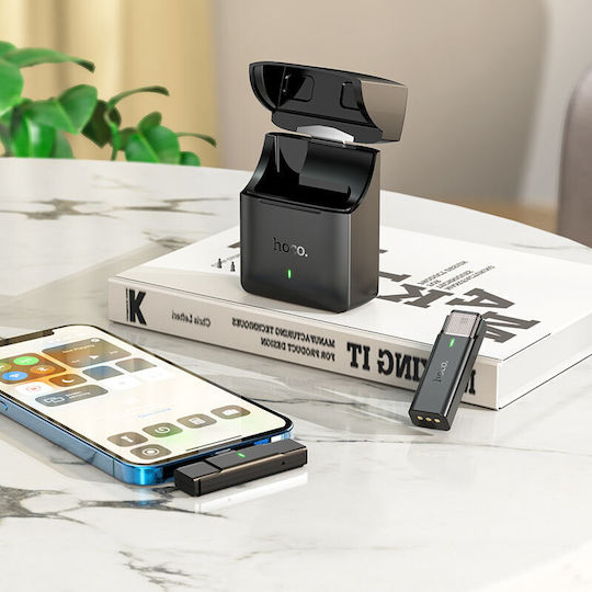 Hoco S31 Stream Cordless Microphone Πέτου, Clip On for Mobile in Gray Color