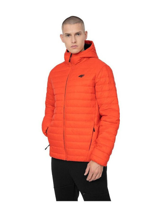 4F Herren Winter Jacke Puffer Orange