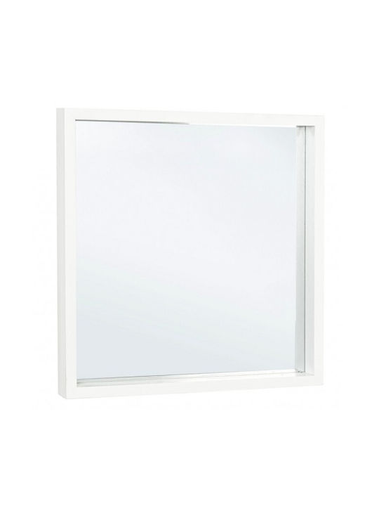 Bizzotto Tiziano Wall Mirror with White Wooden Frame 52x52cm 1pcs