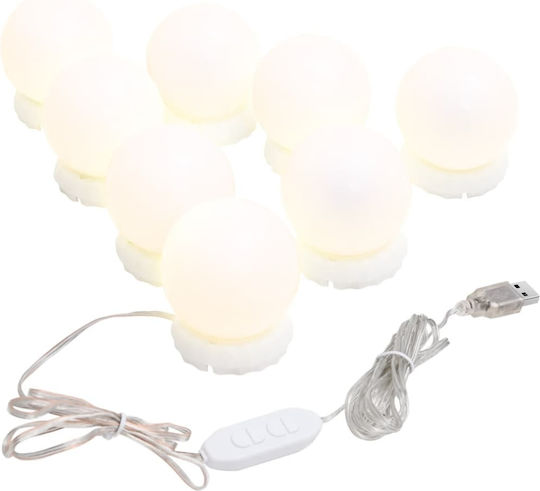 vidaXL Като Огледало за Стена с LED Осветление 40x60см 1бр