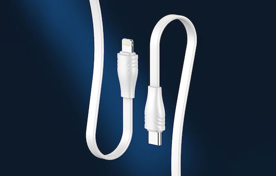Ldnio LC131I Flat la Cablu Lightning Alb 1m