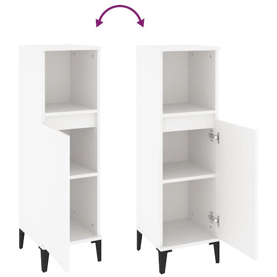 vidaXL Bathroom Cabinet L30xW30xH100cm White