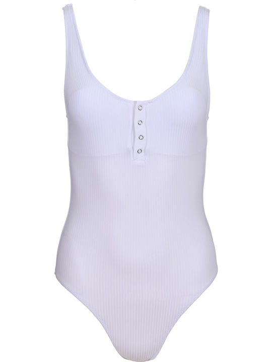 Snap Sunrib Costum De Baie Întreg Alb