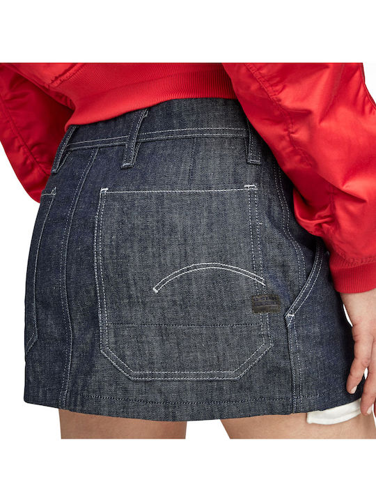Denim Pencil Mini Skirt White
