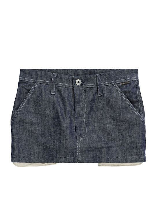 Denim Pencil Mini Skirt White