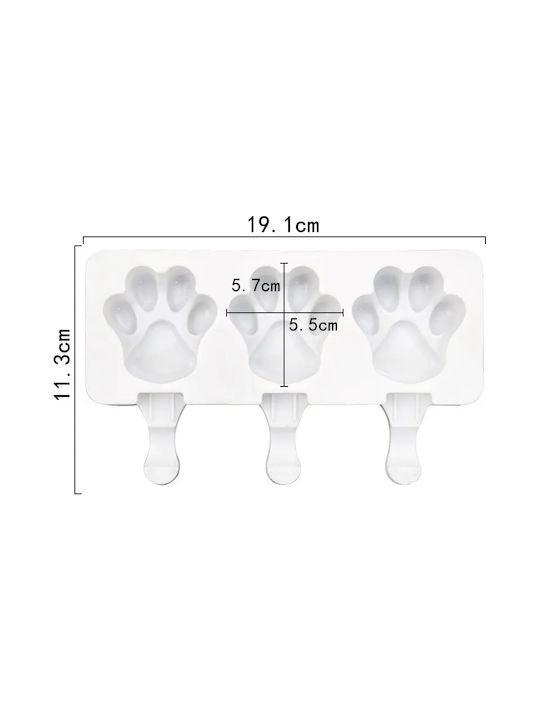 Sugar Love No Coating Silicone Lollipop 3 Cups Baking Pan Cats 19.1x11.3x2.3cm 20pcs
