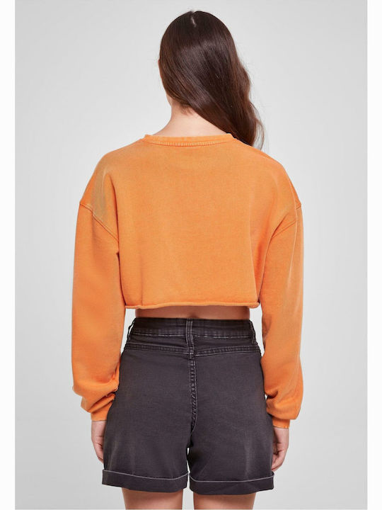 Gekürzt Damen Sweatshirt Orange